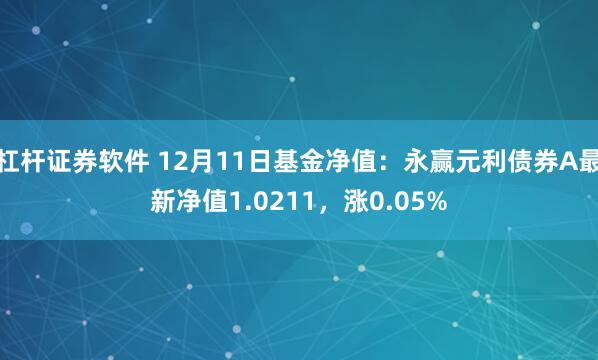 杠杆证券软件 12月11日基金净值：永赢元利债券A最新净值1.0211，涨0.05%