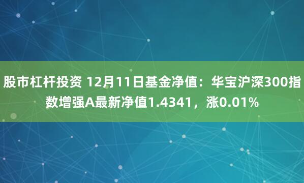 股市杠杆投资 12月11日基金净值：华宝沪深300指数增强A最新净值1.4341，涨0.01%