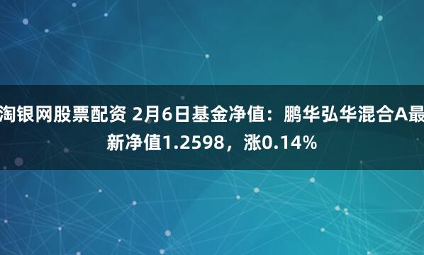 淘银网股票配资 2月6日基金净值：鹏华弘华混合A最新净值1.2598，涨0.14%